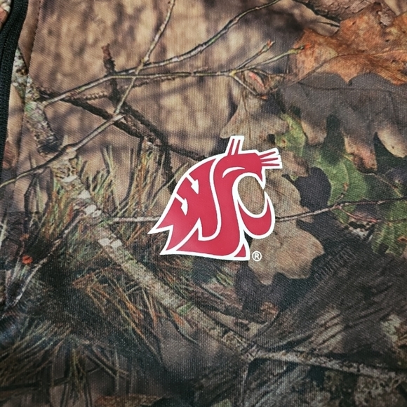 Washington State Cougars Colosseum 1/4 Zip Pullover Mossy Oak Camo Men's Large - Picture 4 of 9